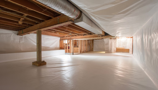 Clean crawlspace encapsulation