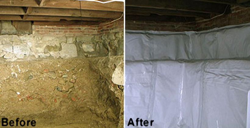 Crawl space before and after pics